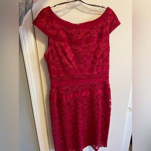 Red cocktail dress.